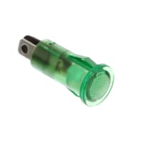 Dialight Panel Mount Indicator LED Flat Lens Snap Mount Solder 24VDC 700Mcd 20mA Green