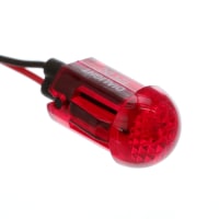 Dialight Panel Mount Indicator LED Dome Lens Snap Mount Wire Leads 12VDC 3000Mcd Red