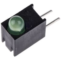 Dialight Indicator LED PCB Mount 3mm Bulb .200 in. Centerline Low Current Green 2mcd