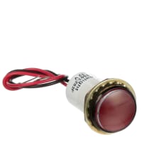 Dialight Panel Mount Indicator Red LED 0.688" Threaded 12 VDC Leads 557 Series