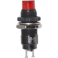 Dialight Panel Mount Indicator Red LED 0.375" 28 VDC High Hat 249 Series