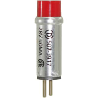 Dialight Lamp; 28 V; 40 mA; Red; 4000 hr; 0.330 in.; 1.140 in. (Max.); 507 Series