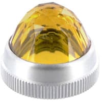 Dialight Indicator, Amber, 1.20 in., 1 in., 1.20 in., Round, Chrome Plated Brass