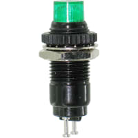 Dialight Panel Mount Indicator Green LED 14VDC Cylindrical 249 Series