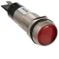 Dialight Panel Mount Indicator LED 1/2" Flat Red Lens 12 VDC QC Terminals 656 Series