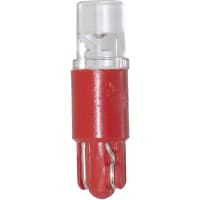 Dialight Lamp, LED, T-1 3/4, Wedge, Red, 28VDC, 16mA, 775mcd, 100000 Hrs, 100deg