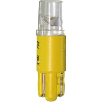 Dialight Lamp, LED, T-1 3/4, Wedge, Yellow, 14VDC, 16mA, 775mcd, 100000 Hrs, 100deg