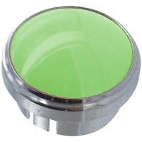 Dialight Indicator, Green, 1.13 in., 1.13 in., Round, Chrome Plated Brass