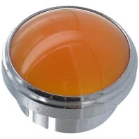 Dialight Indicator, Amber, 1.13 in., 1 in., 0.78 in. (Max.), Round, Chrome Plated Brass