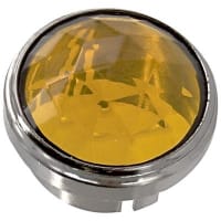 Dialight Indicator, Amber, 1.13 in., 1 in., 1.13 in., Round, Chrome Plated Brass