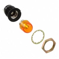 Dialight Indicator Panel Mount Incandescent 0.469" Washer & Nut Yellow (Amber) Solder