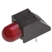 Dialight LED Circuit Board Indicator Rt Ang 5mm Sloped Back Standoff Low Current Red 2mcd