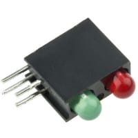 Dialight LED Circuit Board Indicator 3mm Bulb Green/Red Bi-Level Hi Diffused Tinted 16mcd