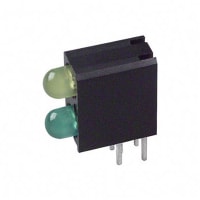 Dialight LED Circuit Board Indicator 3mm Bulb Yel/Grn Diffused, Tinted Angl 45deg 16mcd