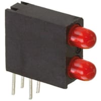 Dialight LED Circuit Board Indicator 3mm Bi-Level Red Diffused Tinted Angl 60deg 29 mcd