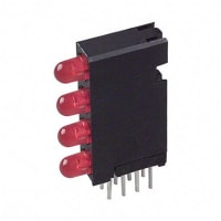 Dialight Indicator, LED PCB Thru-Hole Bulb 3 mm Red Diffused, Tinted Round Angl 6010mcd