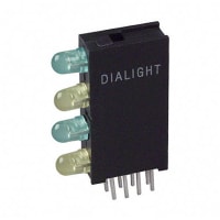 Dialight Indicator, LED PCB Thru-Hole Bulb 3 mm Green/Yellow/Green/Yellow Round Angl 60deg