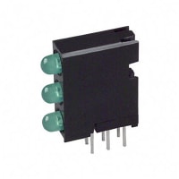 Dialight Indicator, LED PCB Thru-Hole Bulb 3 mm Green Diffused, Tinted Round Angl 60deg