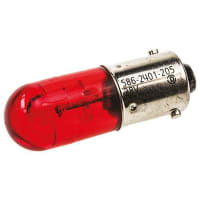 Dialight LED Reflector Bulb, BA9s, Red, Single Chip, 9 mm Lamp, 10mm dia., 28 V dc