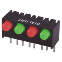 Dialight 551-0407-809F, Red Right Angle PCB LED Indicator, 4 LEDs, Through Hole 2 V