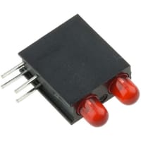 Dialight 553-0211-200F, Red Right Angle PCB LED Indicator, 2 LEDs, Through Hole 2.2 V