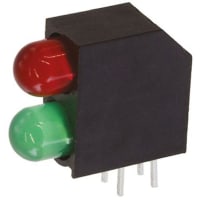 Dialight 552-0912F, Green & Red Right Angle PCB LED Indicator, 2 LEDs, Through Hole 2V, 2.2 V