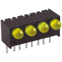 Dialight Indicator Light LED PCB 2mm Bulb 4-Level Wide Rt Ang 40 Deg Angle 1mcd Red