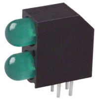 Dialight 552-0922F, Green Right Angle PCB LED Indicator, 2 LEDs, Through Hole 1.8 V