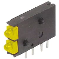 Dialight 571-0133-100F, Yellow Right Angle PCB LED Indicator, 2 LEDs, Through Hole 2.1 V