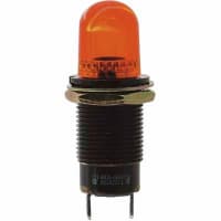 Dialight Indicator, Pnl Mnt, Neon, Mnt-Sz 0.469", Washer & Nut, Red, Solder, Relampable