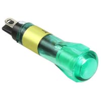 Dialight Indicator Panel Mount LED Mnt-Sz 0.335" Snap-Fit Green 12VDC Solder 100000 Hrs