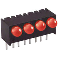 Dialight 551-0507-004F, Red Right Angle PCB LED Indicator, 4 LEDs, Through Hole 7.5 V