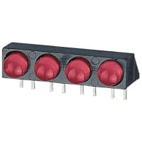 Dialight 550-2407-004F, Red Right Angle PCB LED Indicator, 4 LEDs, Through Hole 2.2 V