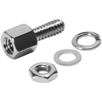 Aim Cambridge-Cinch Connectivity Solutions Hex Female Screw Lock, 0.3" (7.63mm) Length, Nickel Plated Brass, Pack of 2