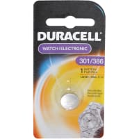 Duracell Battery, Non-Rechargeable, Coin/Button, Silver Oxide, 1.55VDC, 120mAh, DuracellD