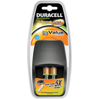 Duracell Battery Charger; 2 AA Batteries Included; NiMH; Pre-charged