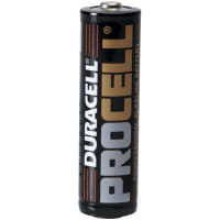 Duracell Battery, Non-Rechargeable, AA, Alkaline-Manganese Dioxide, 1.5VDC, 2.1Ah, Procell