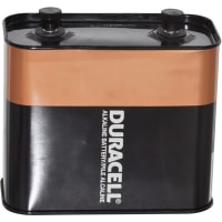 Duracell Battery, Non-Rechargeable, Lantern, Alkaline, 6 VDC, 24Ah, Threaded Stud, Lantern