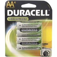 Duracell Battery, Rechargeable, AA, Nickel-Metal Hydride, 1.2VDC, 2.4Ah, Pressure Contact