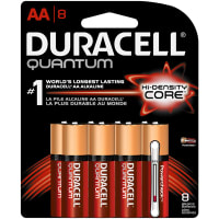 Duracell Battery, Non-Rechargeable, AA, Alkaline, Pressure Contact, Quantum Alkaline Series