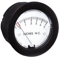 Dwyer Instruments Differential Pressure Gauge, 0-2in of Water, +/-5% Accuracy, 2-5000 Series