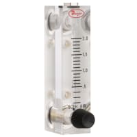 Dwyer Instruments Flowmeter, 0.22 SCFH Air, 2" Scale, 5% Accuracy, Brass, Type VFA, VF Series