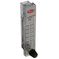 Dwyer Instruments Flowmeter, Model RMA, 0.5-5 SCFH Air, 2" Scale, +/-4% Accuracy, Stainless Valve