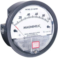 Dwyer Instruments Differential Pressure Gauge, in. of Water, 0 to 0.25-in. Range, +/-3% Accuracy