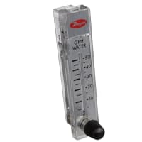 Dwyer Instruments Flowmeter, Model RMA, 5-50 GPH Water, 2" Scale, 4% Accuracy, Stainless Valve