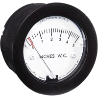 Dwyer Instruments Differential Pressure Gauge, 0-10in of Water, +/-5% Accuracy, 2-5000 Series