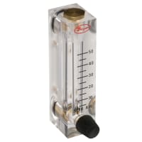 Dwyer Instruments Flowmeter, 550 SCFH Air, 2" Scale, 5% Accuracy, Brass, Type VFA, VF Series