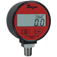 Dwyer Instruments Pressure Gauge, Digital, 30" hg - 0 psi, selectable, bar, psi, w.c, 1/4" NPT, air/gas