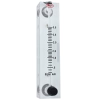 Dwyer Instruments Flowmeter, Model VFB, 10-100 SCFH Air, 4-in Scale, 3% Accur., Stainless Valve