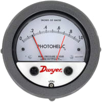 Dwyer Instruments Differential Pressure Gauge/Switch, 1A@30VDC, 0-1" w.c., 3000MR Series